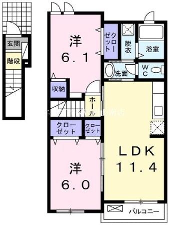 備前田井駅 徒歩15分 2階の物件間取画像